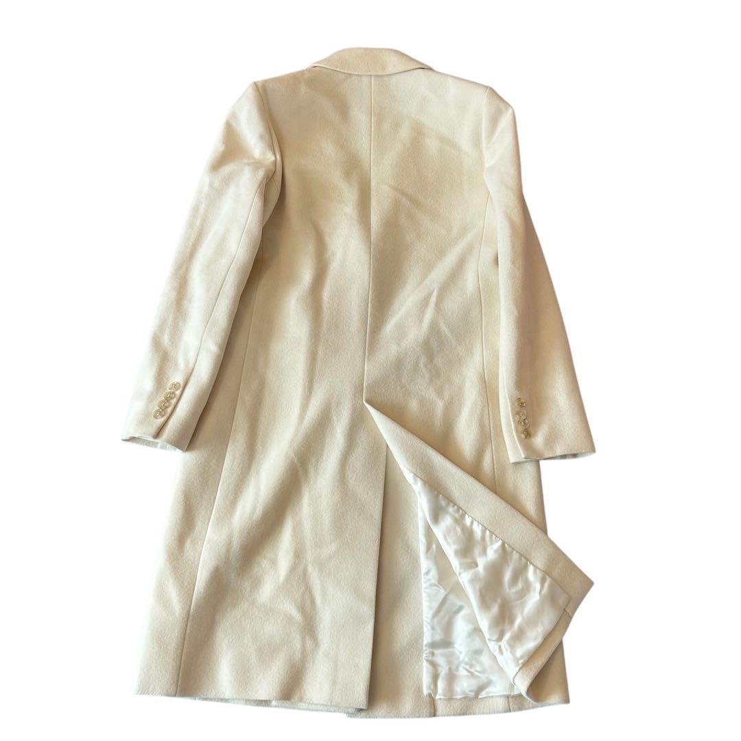 ♡ANAYI♡アナイ　メルトンチェスターコート　ロングコート　アイボリー36