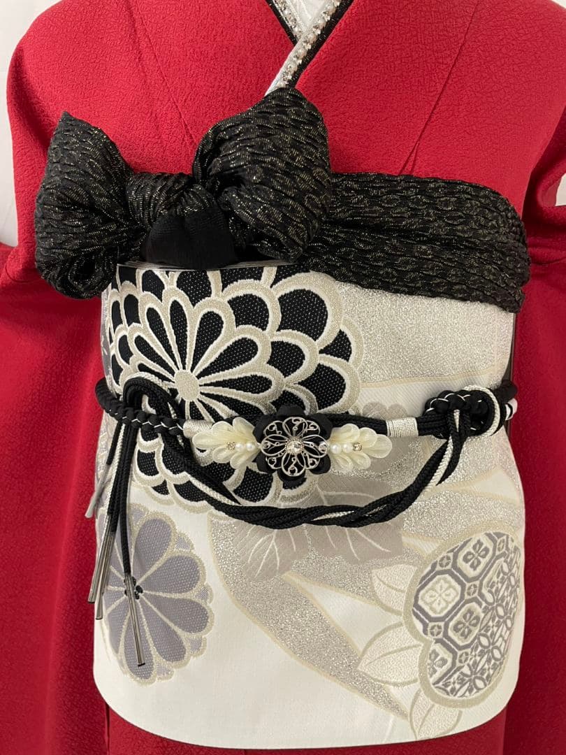 売約済み【Retoro -Modern】★★正絹　無地　振袖5点セット★★