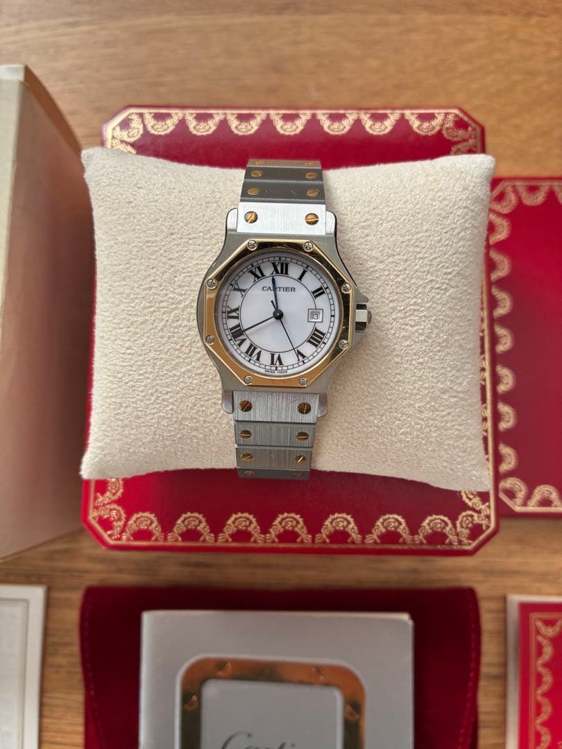 Cartier カルティエ　サントス　オクタゴン　ホワイト文字盤　自動巻き