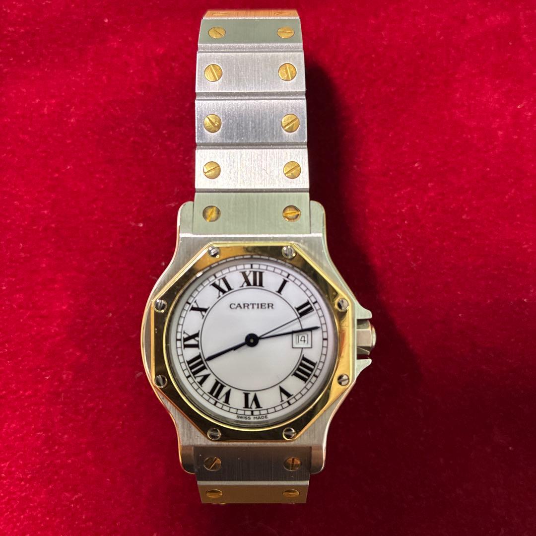 Cartier カルティエ　サントス　オクタゴン　ホワイト文字盤　自動巻き
