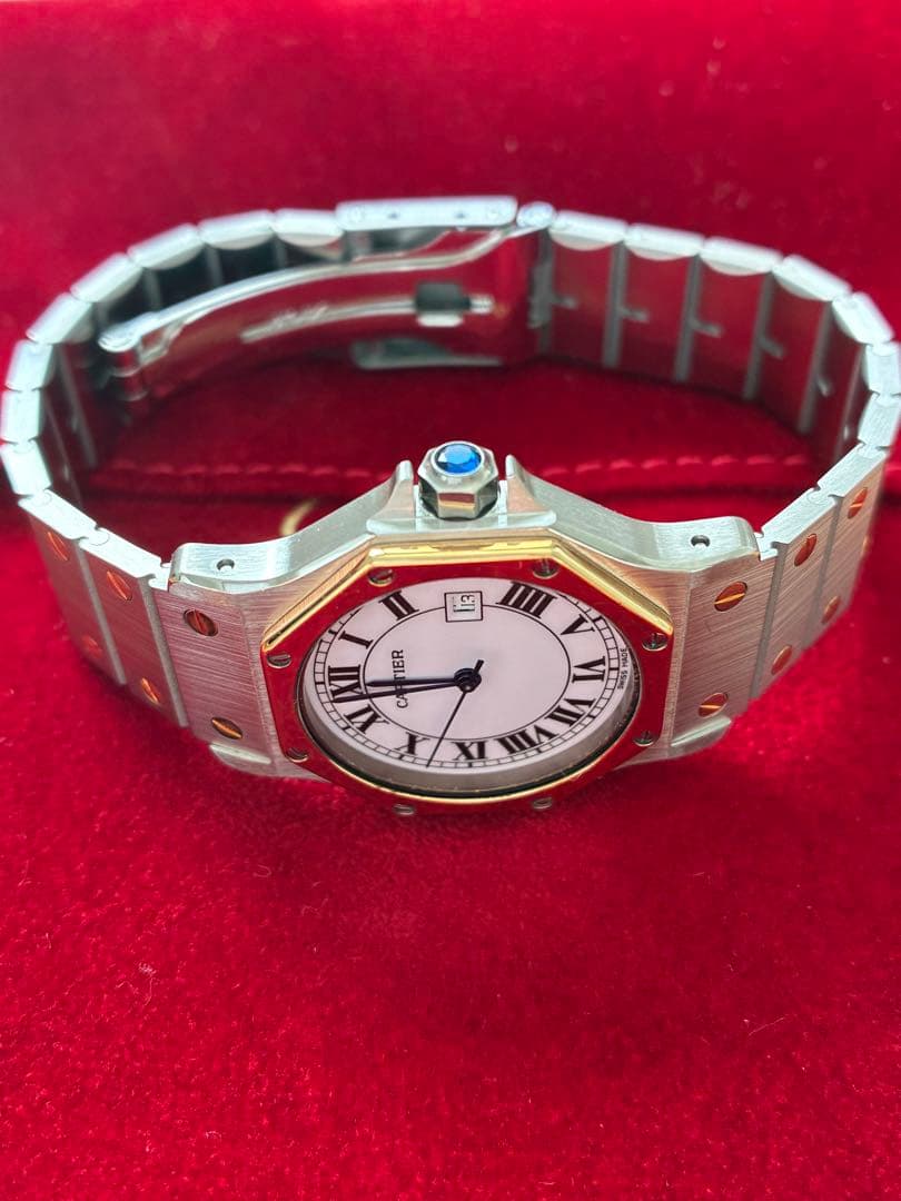 Cartier カルティエ　サントス　オクタゴン　ホワイト文字盤　自動巻き