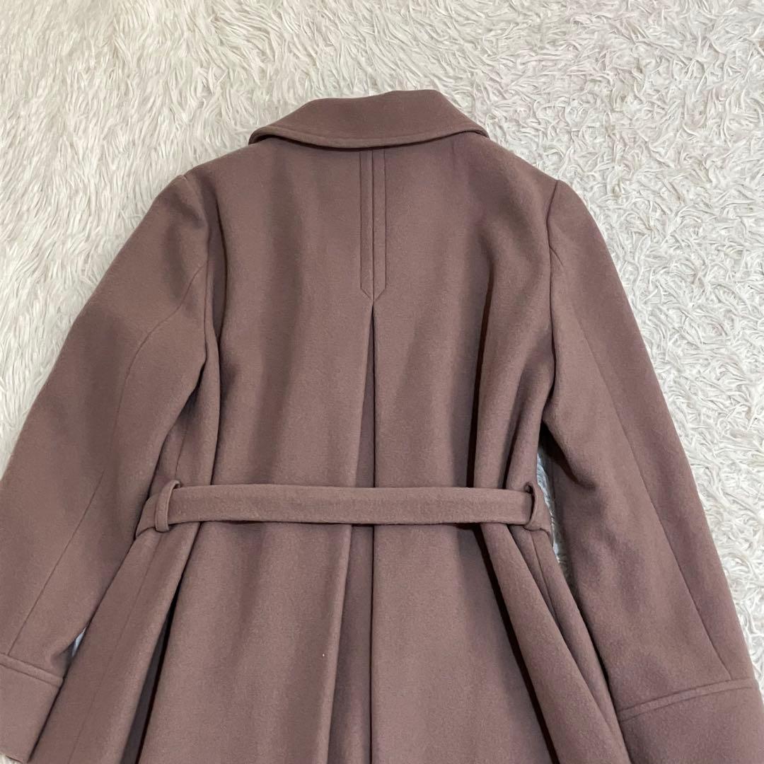 ジャスグリッティー ベルテッドロングコート ピンク アンゴラ ２