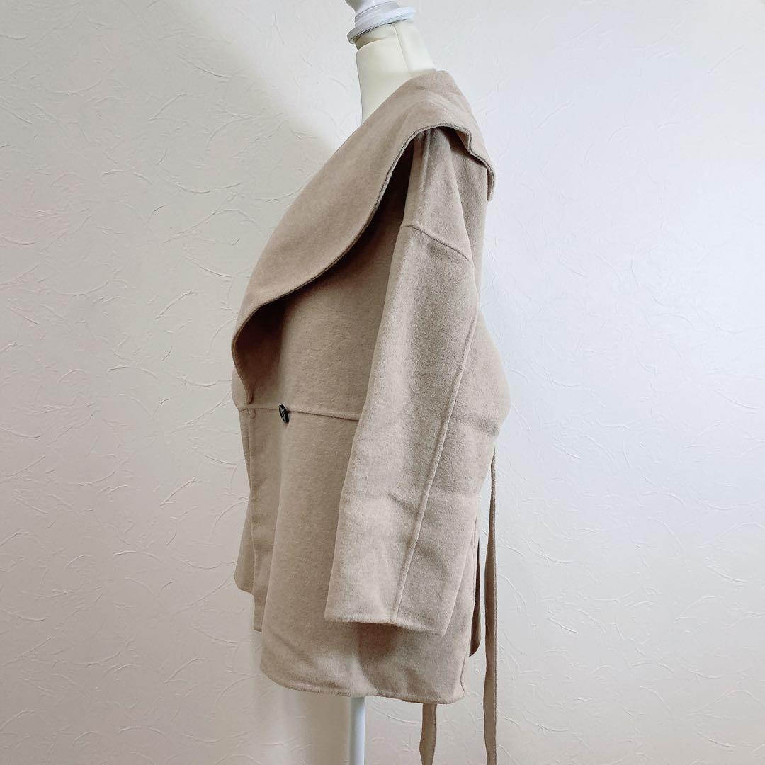 quaranciel リバー ケープ ショート コート ベージュ ベルト付き F