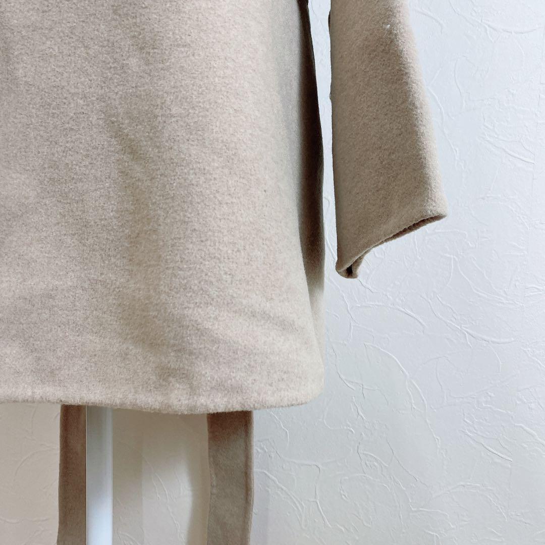 quaranciel リバー ケープ ショート コート ベージュ ベルト付き F