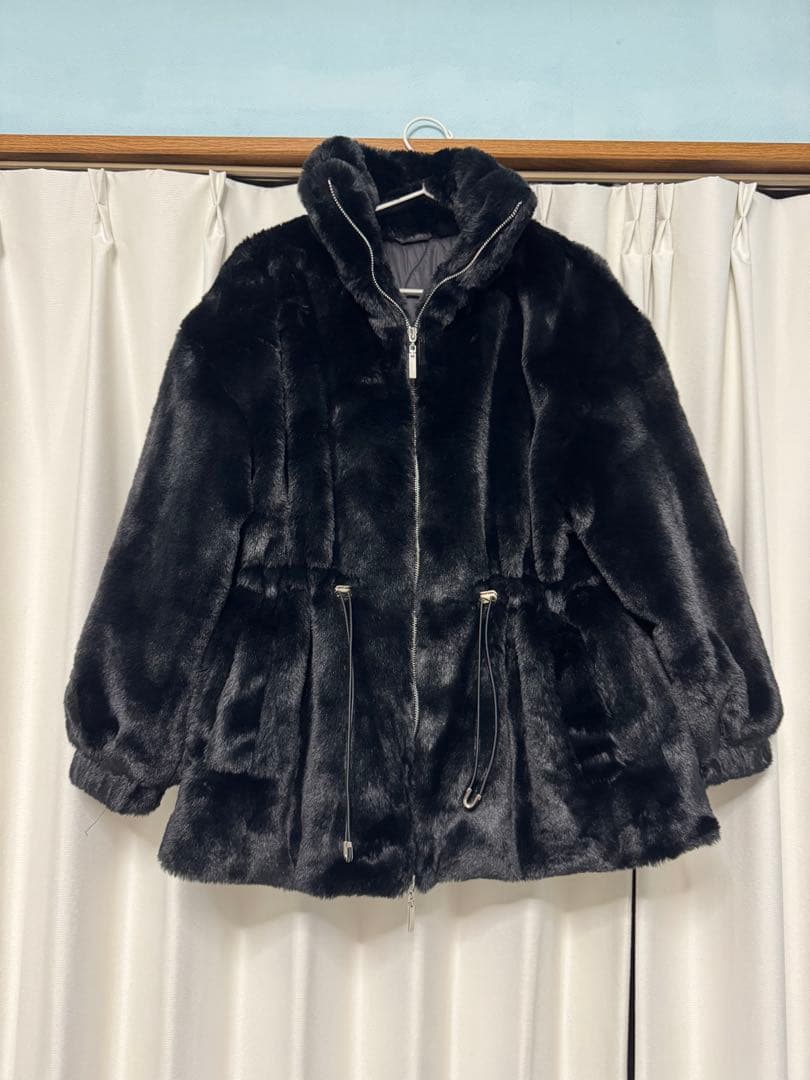 PELLICULE ペリキュール plump fur zip coat