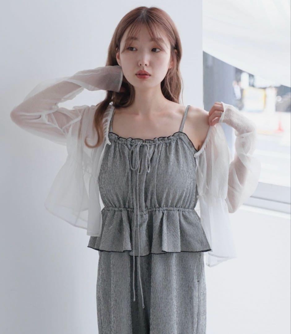 カスタネ ペプラムキャミサロペット