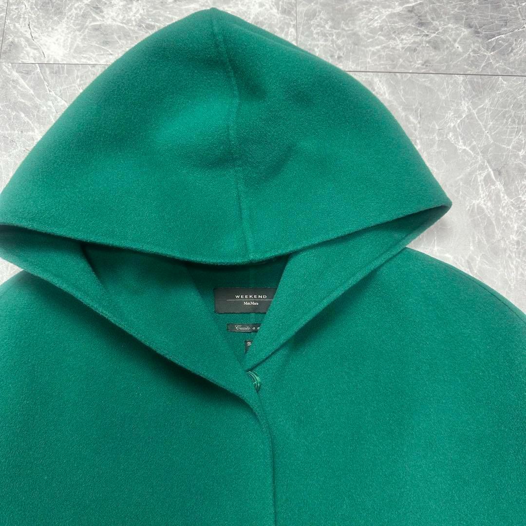 マックスマーラ♡クチートアマーノ　フード　リバーコート　グリーン　40