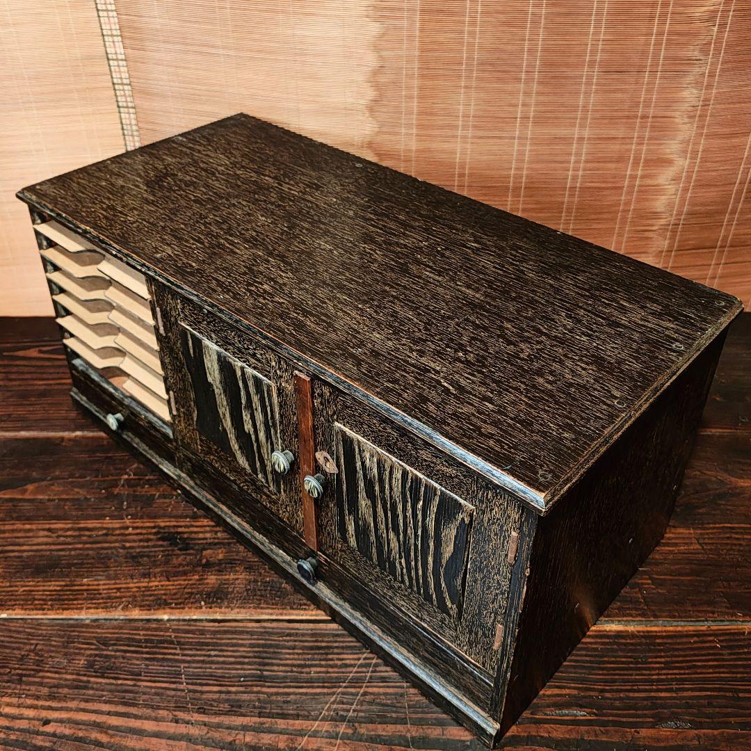 木製棚　書類棚　昭和レトロ　木箱　古家具