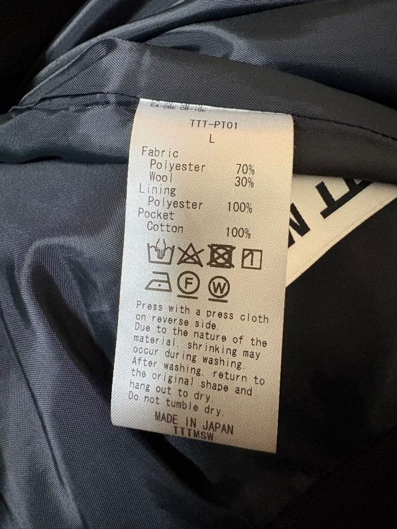 パンツ TTT MSW Wool polyester wide pants BLACK