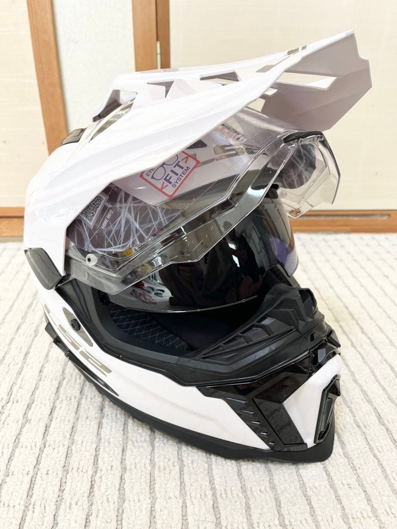 LS2 エクスプローラF ホワイト アドベンチャー　オフロード　ヘルメット S
