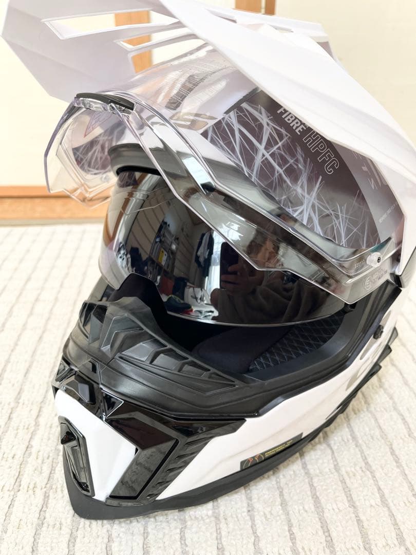 LS2 エクスプローラF ホワイト アドベンチャー　オフロード　ヘルメット S