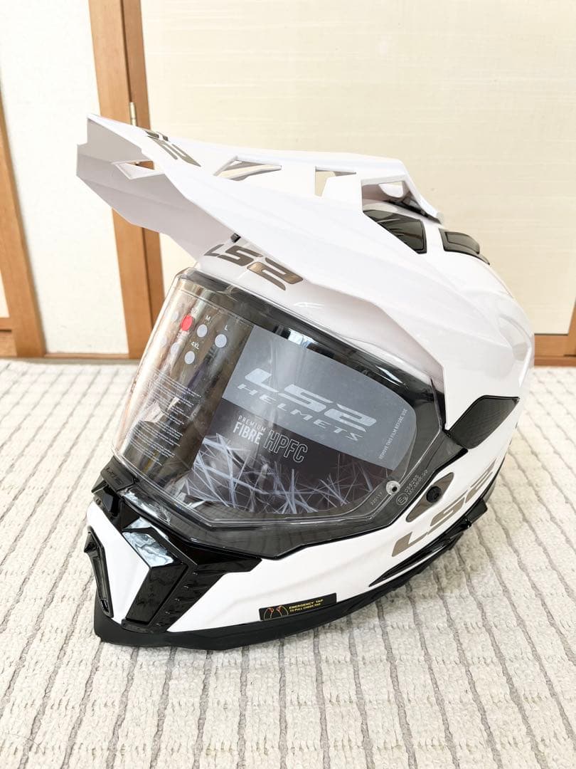 LS2 エクスプローラF ホワイト アドベンチャー　オフロード　ヘルメット S