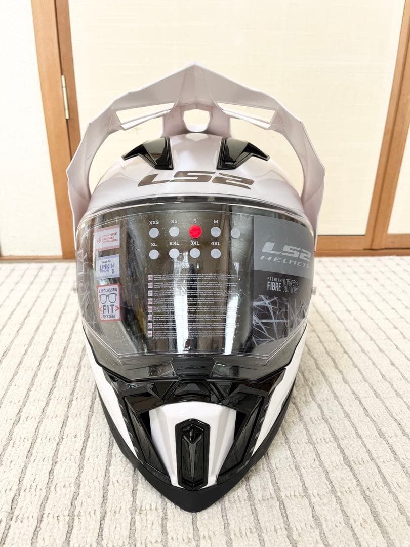 LS2 エクスプローラF ホワイト アドベンチャー　オフロード　ヘルメット S