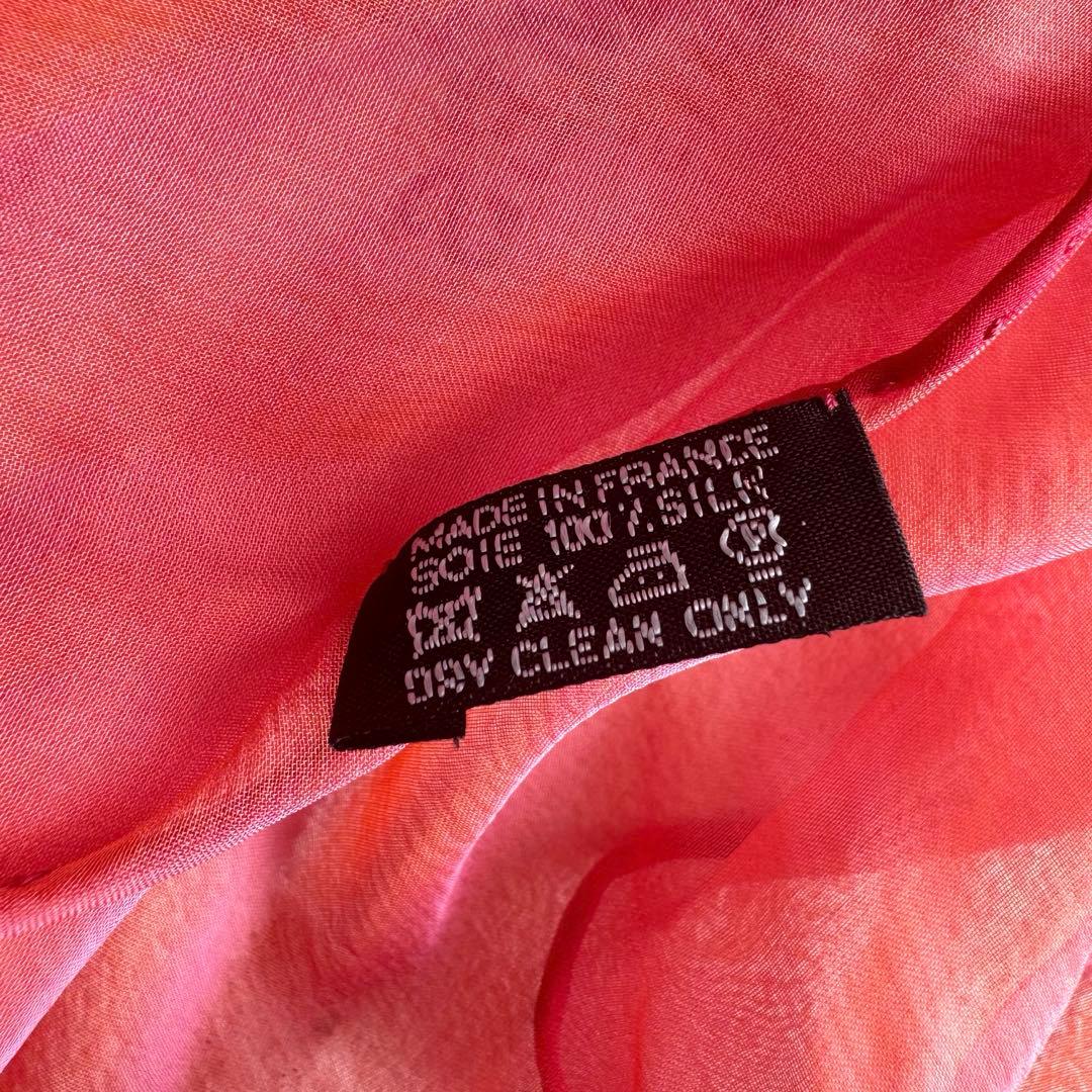 HERMES エルメス シフォンスカーフ 菱形 シルク シースルー オーガンジー