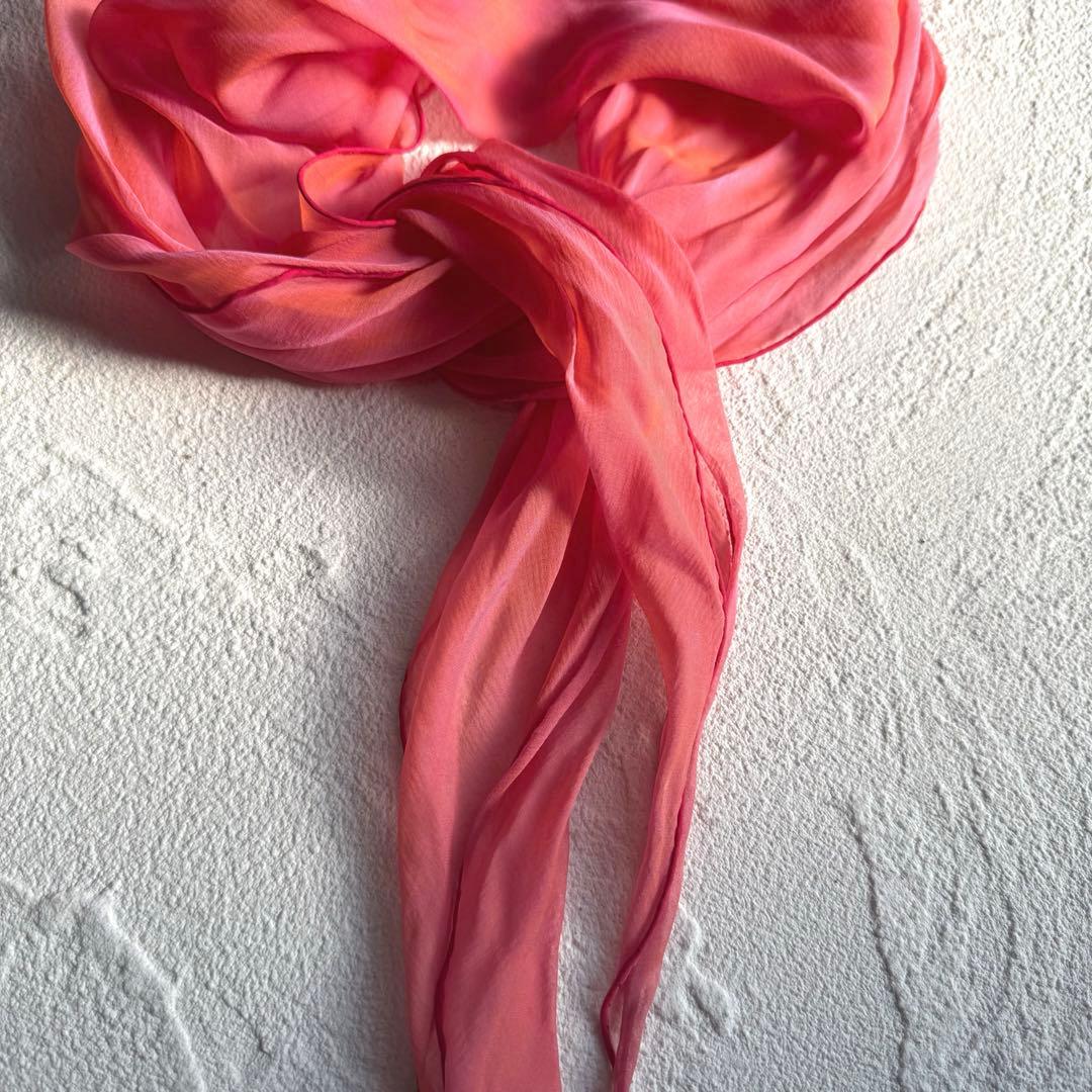 HERMES エルメス シフォンスカーフ 菱形 シルク シースルー オーガンジー