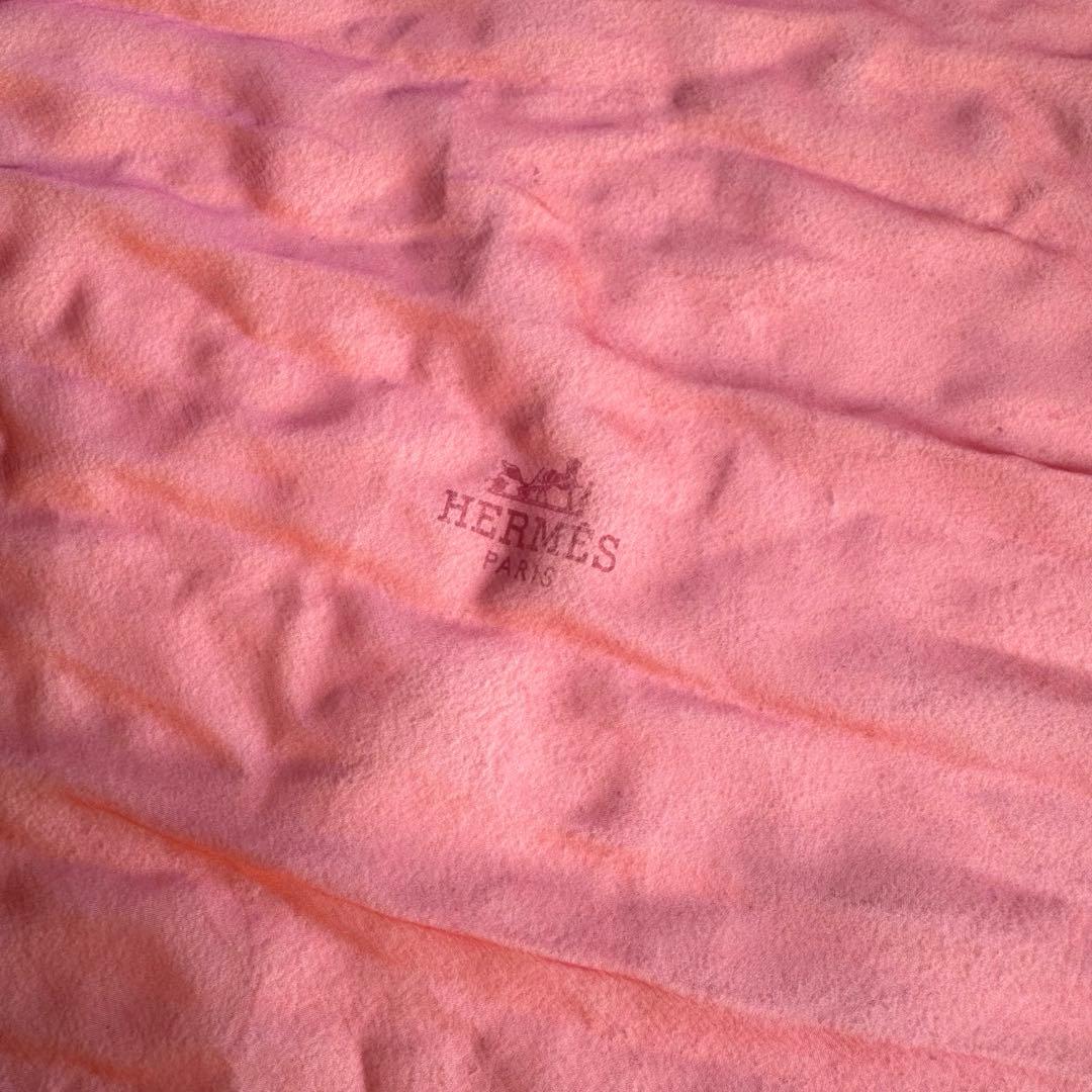 HERMES エルメス シフォンスカーフ 菱形 シルク シースルー オーガンジー