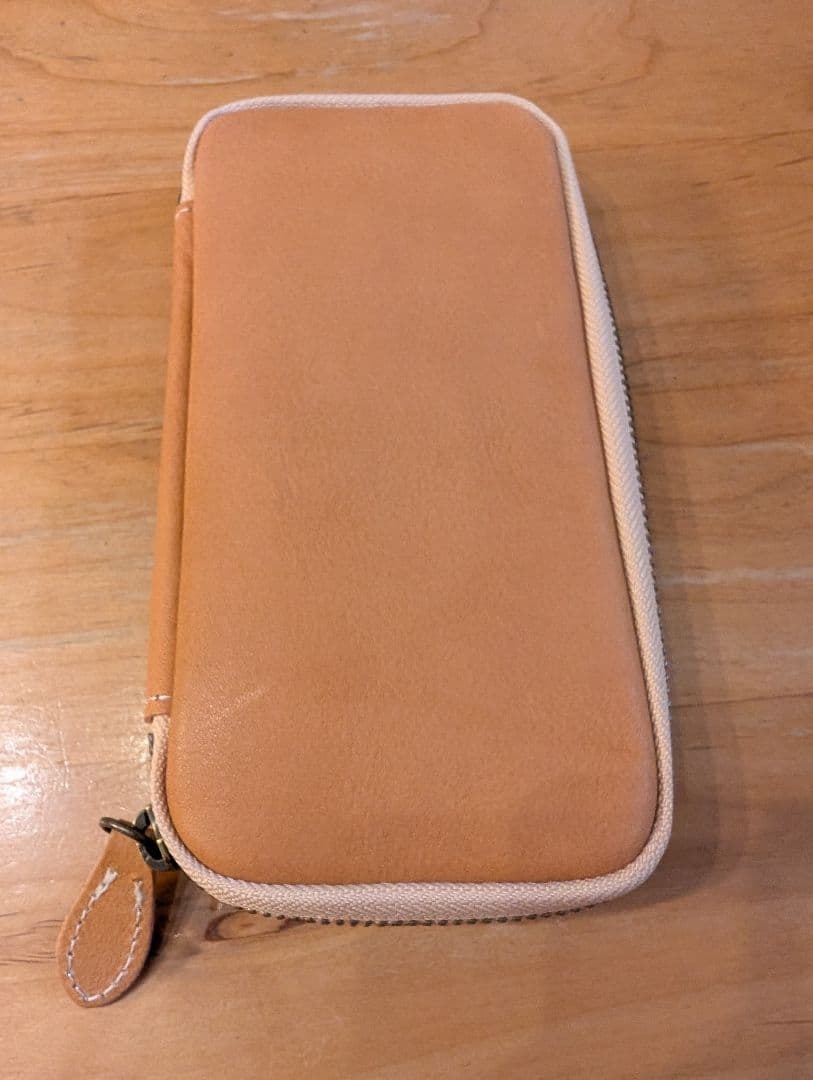＆Liebe アンドリーベ 栃木レザー 3本差し ジップペンケース ナチュラル