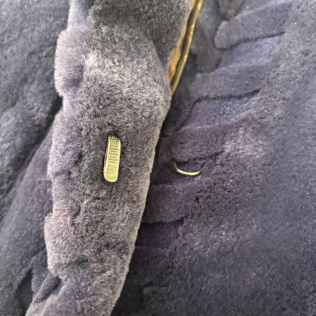 美品 サガミンク シェアードミンク 本革 コート 青