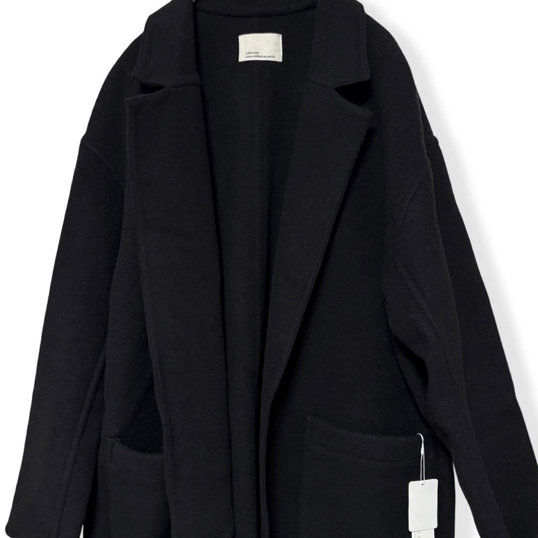 【新品】COLLAGE ガリャルダガランテ／ウールダブルフェイスコート ブラック