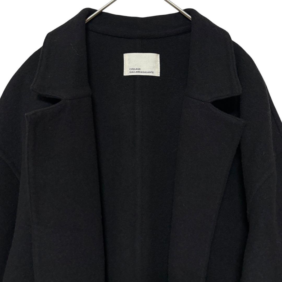 【新品】COLLAGE ガリャルダガランテ／ウールダブルフェイスコート ブラック