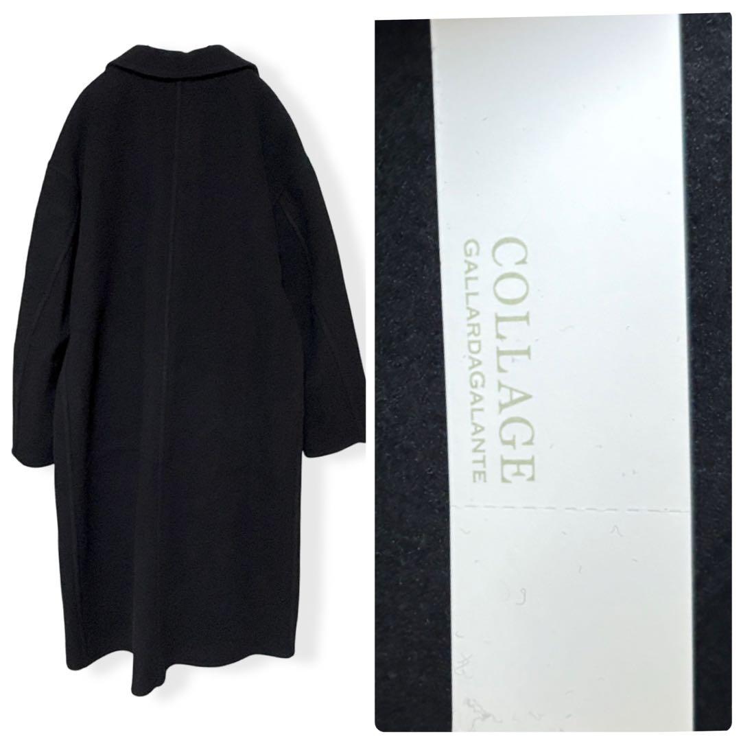 【新品】COLLAGE ガリャルダガランテ／ウールダブルフェイスコート ブラック