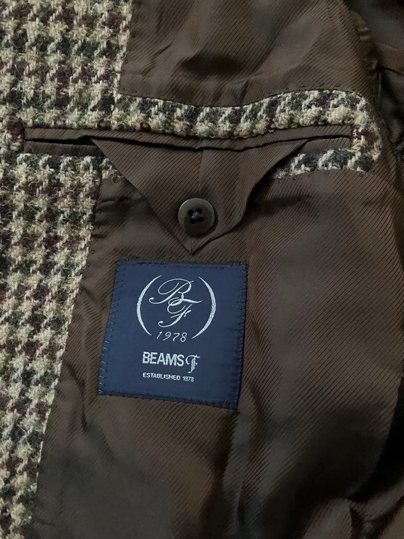 BEAMS F / HARRIS TWEED ハウンドトゥース ジャケット