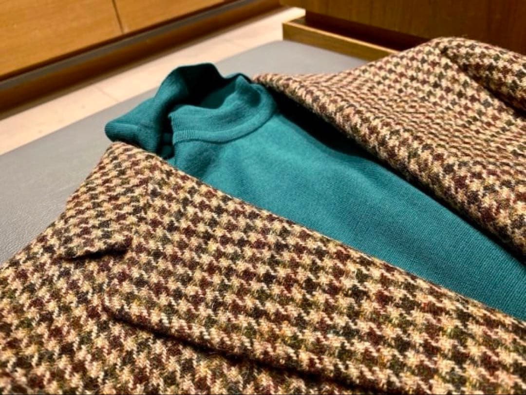 BEAMS F / HARRIS TWEED ハウンドトゥース ジャケット