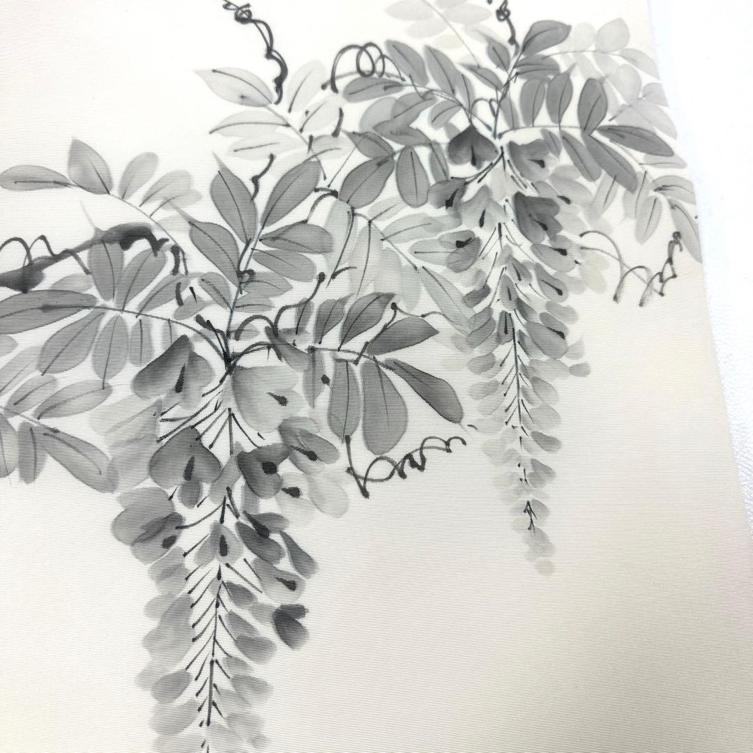 専用帯6081 ●高級 正絹 塩瀬 落款 作家物 名古屋仕立て 名古屋帯 藤の花