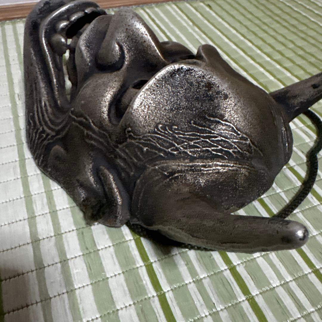 お面　能面　般若　鬼　はんにゃ　伝統工芸　神楽面　壁掛け　置物　角　合金 魔除け