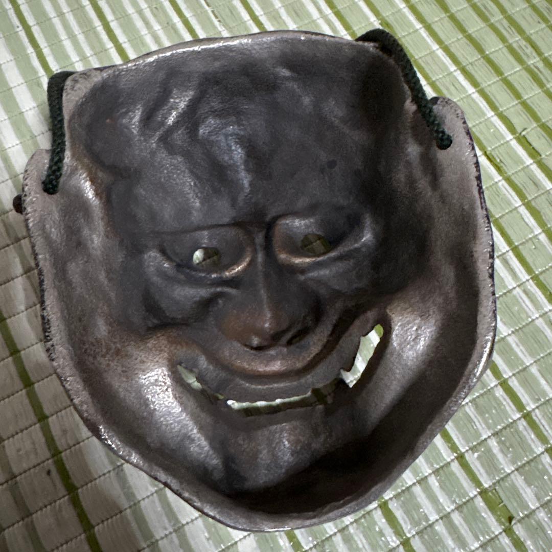 お面　能面　般若　鬼　はんにゃ　伝統工芸　神楽面　壁掛け　置物　角　合金 魔除け