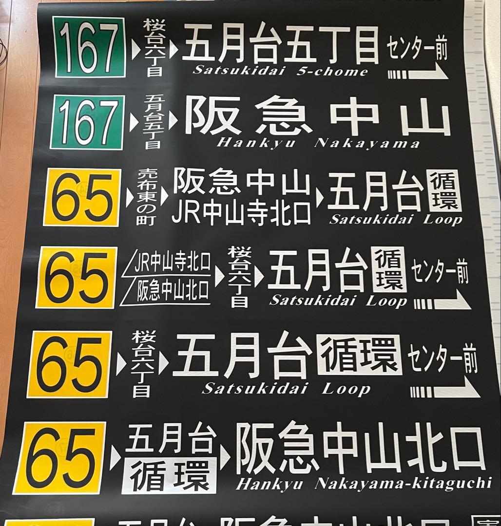 阪急バス　方向幕