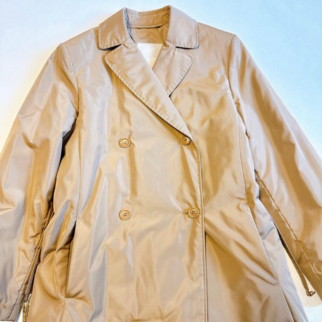 S Max MARA 中綿コート　ロングコート ゴールド金具　ベージュ38