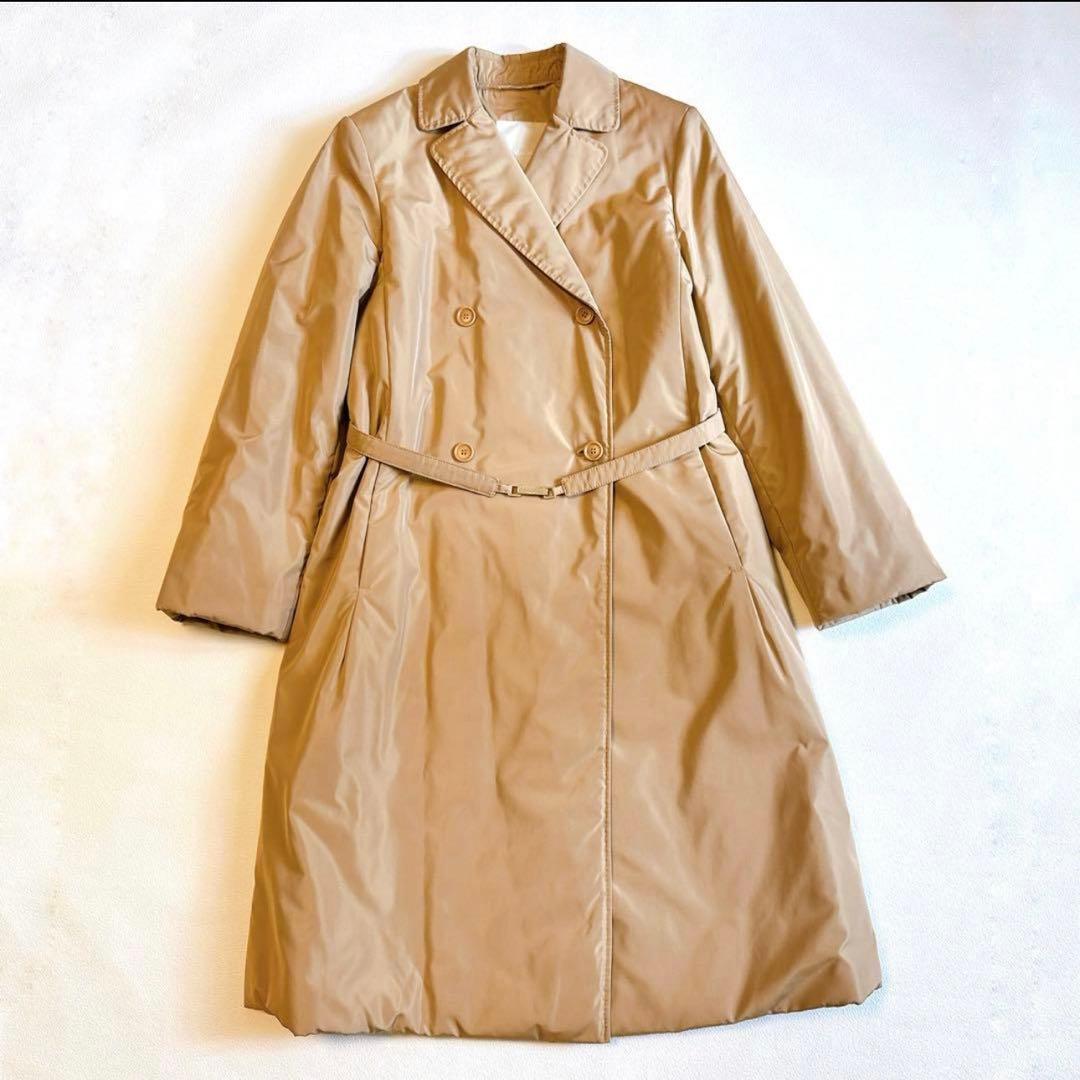 S Max MARA 中綿コート　ロングコート ゴールド金具　ベージュ38