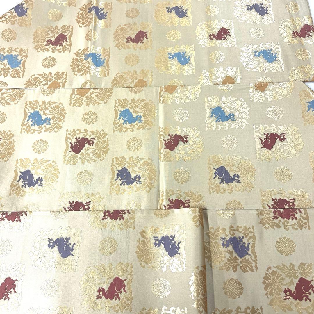 専用帯4809 4801 二点セット ●高級 正絹 全通 袋帯 花兎