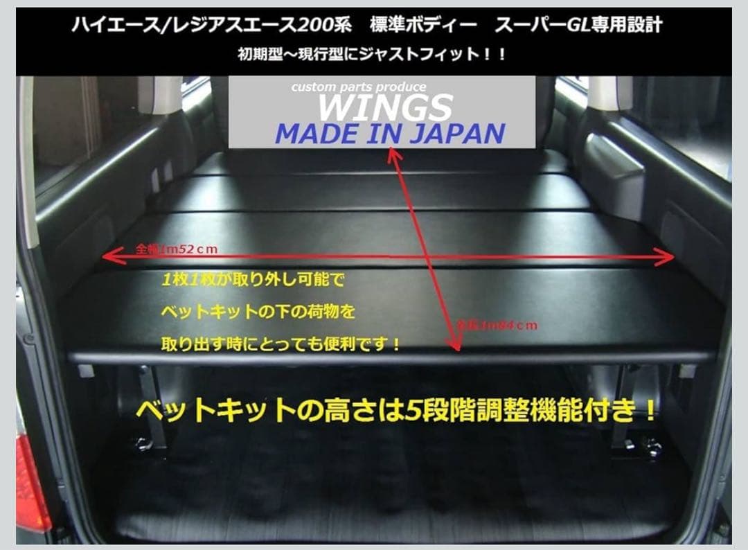 WINGS ハイエース　スーパーGL ベッドキット 10mmクッション　発送不可
