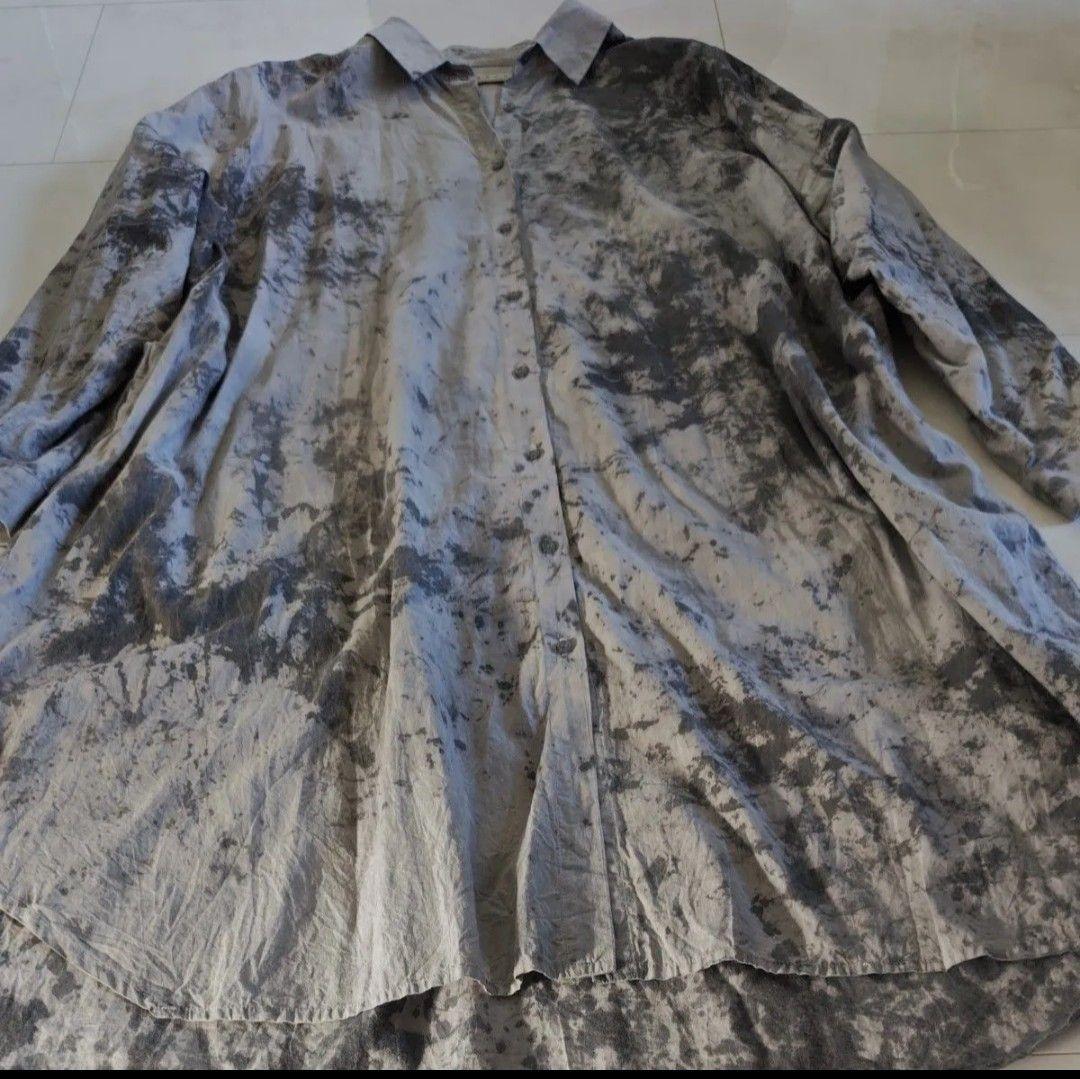 IROFUSI イロフシ 遊墨 シャツワンピース ゆったり コットンガーゼ