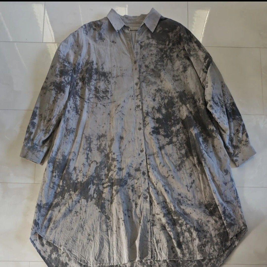 IROFUSI イロフシ 遊墨 シャツワンピース ゆったり コットンガーゼ