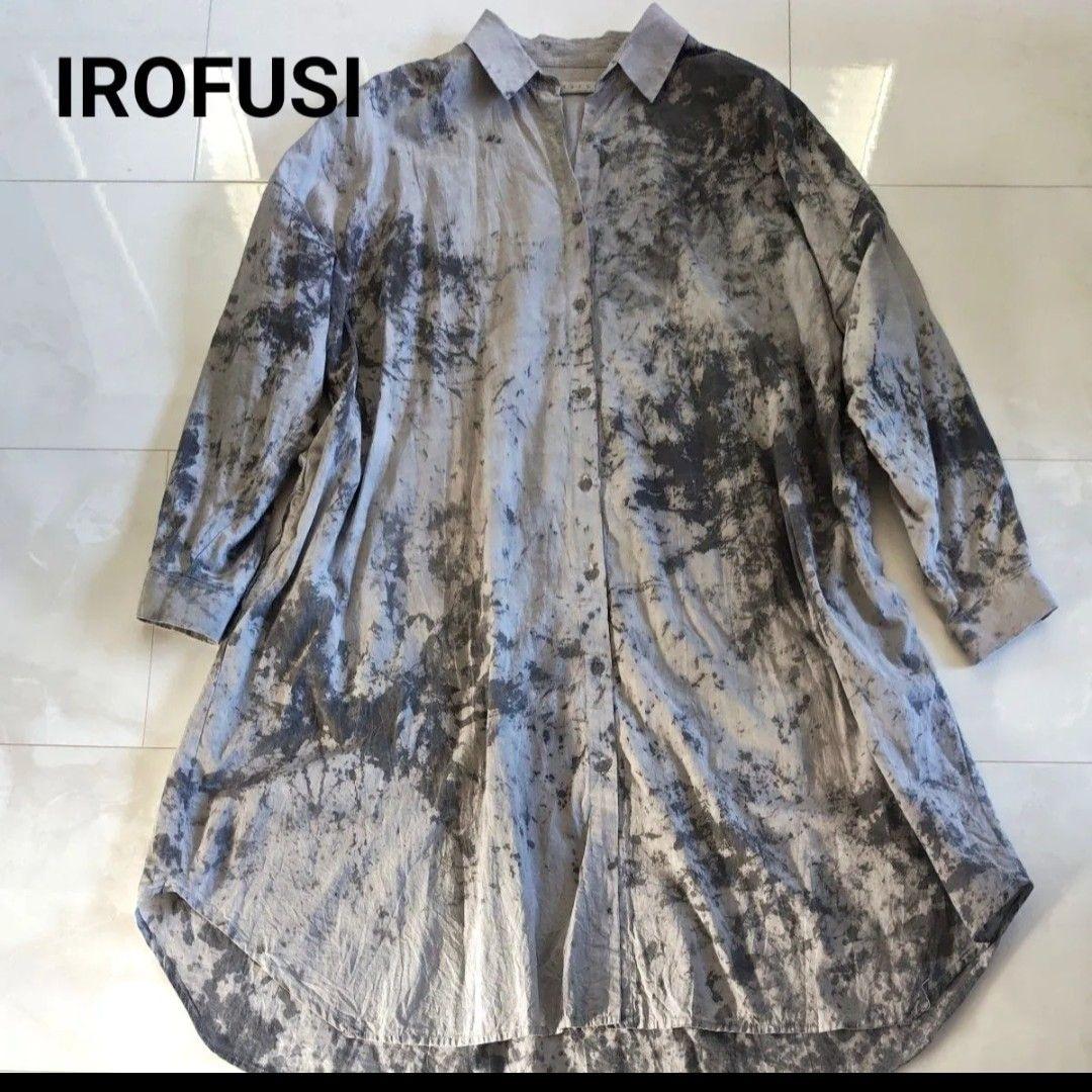 IROFUSI イロフシ 遊墨 シャツワンピース ゆったり コットンガーゼ