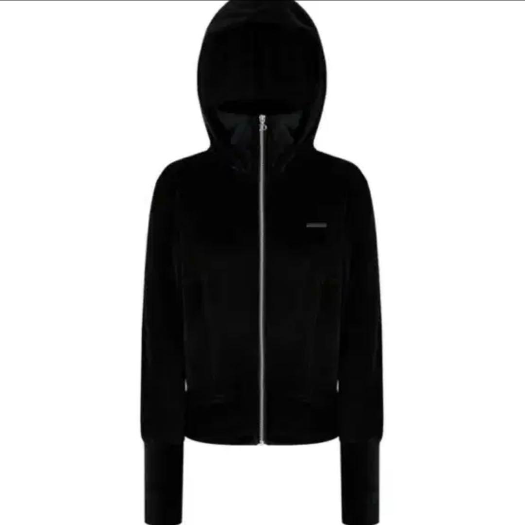 ODOR オドア ヒルトン ベロア ジップアップ ジップアップパーカーフード付き