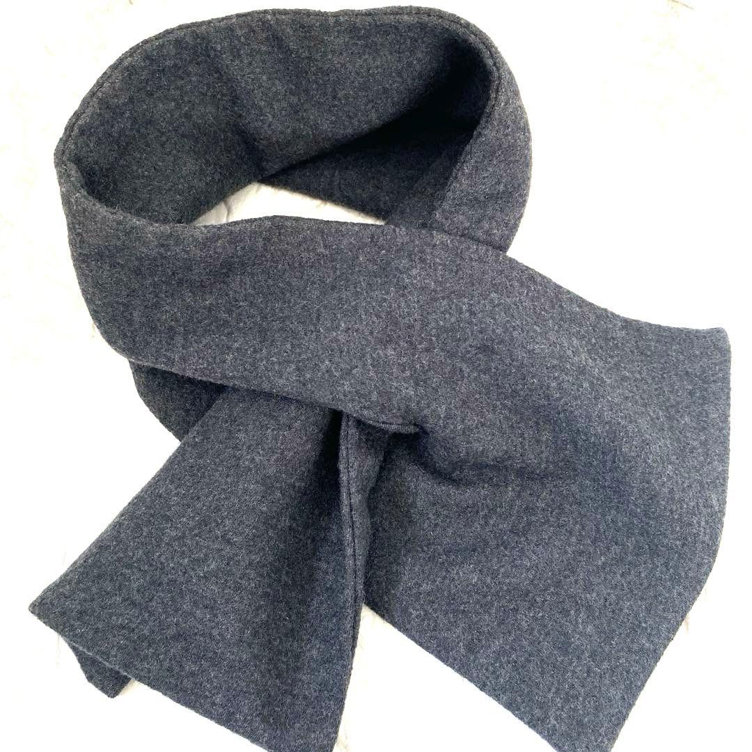 ヨウジヤマモト　Yohji Yamamoto マフラー　ショート　グレー　ウール