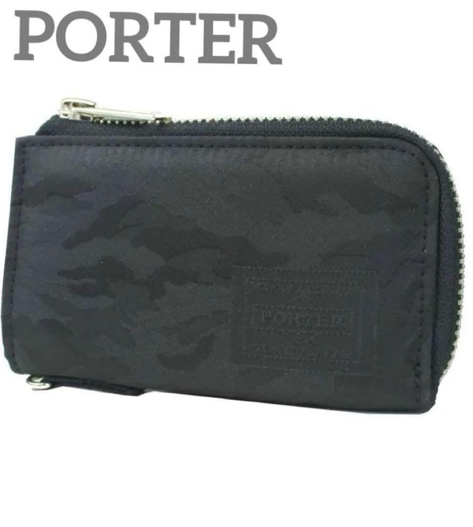 ポーター　トライバルカモ　ギリーＬ字型ジップキーケース