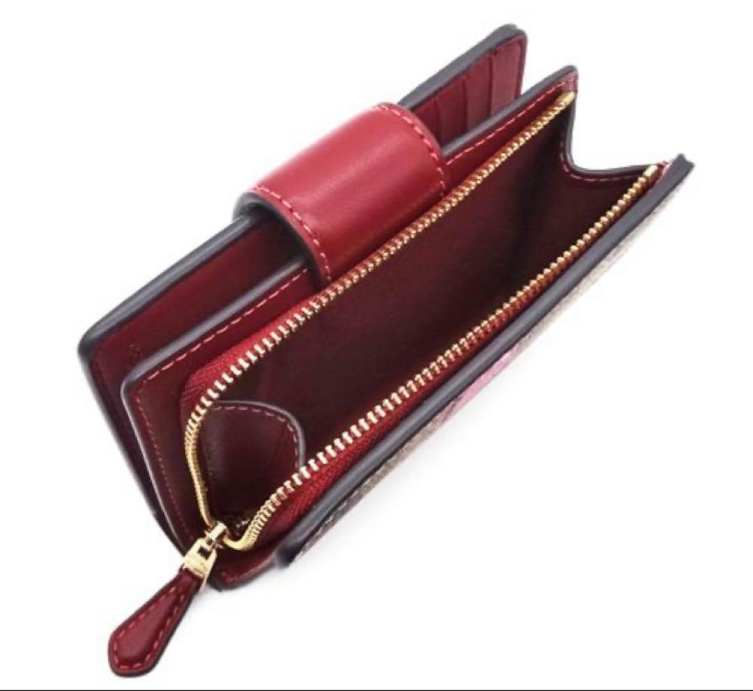 COACH 二つ折り財布 シグネチャー チェリー柄 CZ342