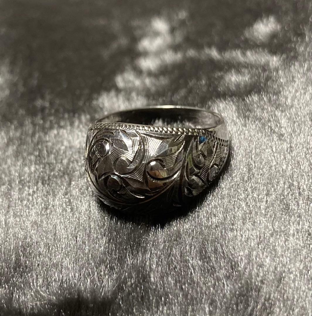 銀製 作家物 靖山 バングルとリングのセット