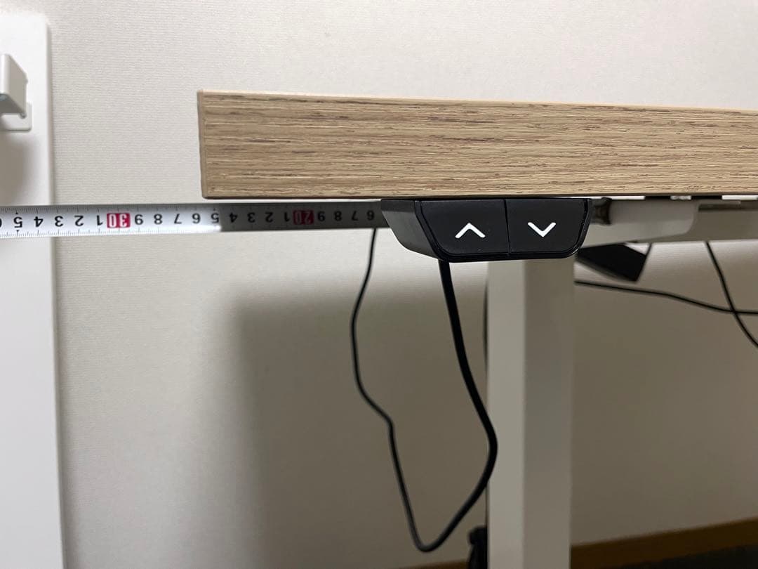 木目調 電動昇降パソコンデスク