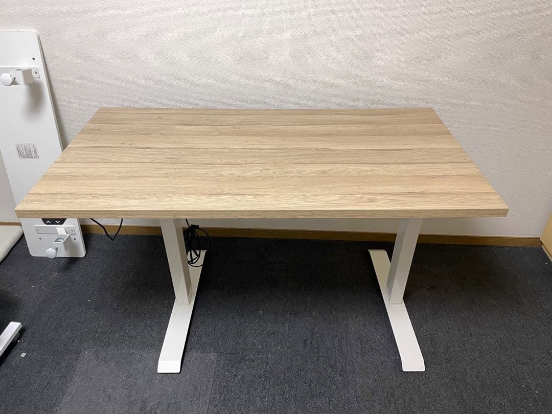 木目調 電動昇降パソコンデスク
