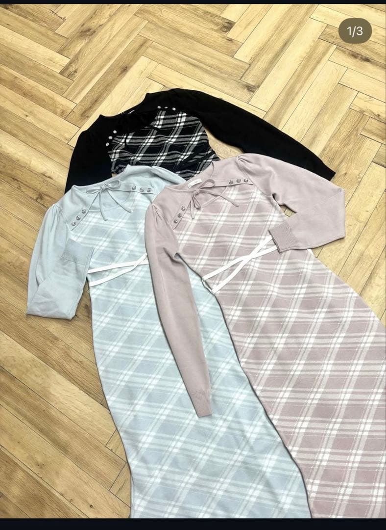 エブリン　チェックマーメイドOP ピンク　新品未使用