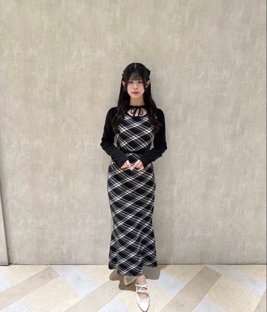 エブリン　チェックマーメイドOP ピンク　新品未使用