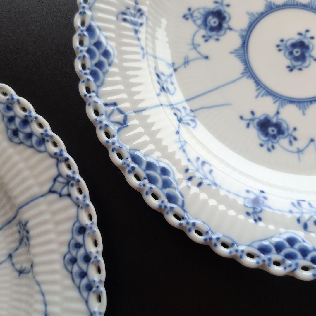 ロイヤルコペンハーゲン ブルーフルデッドフルレース2枚セット(約25cm)