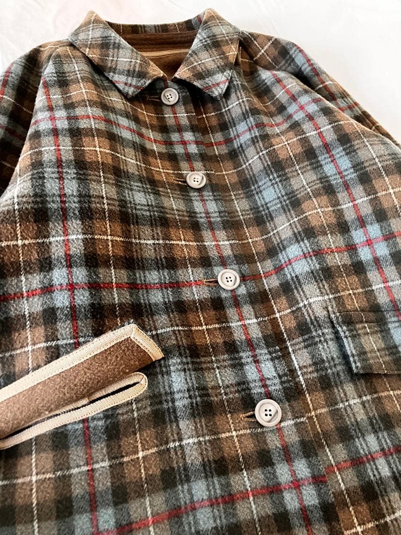 【希少】YORKLAND ヨークランド　リバーシブル　英国チェック柄　ゆったり