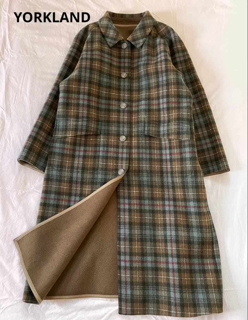 【希少】YORKLAND ヨークランド　リバーシブル　英国チェック柄　ゆったり